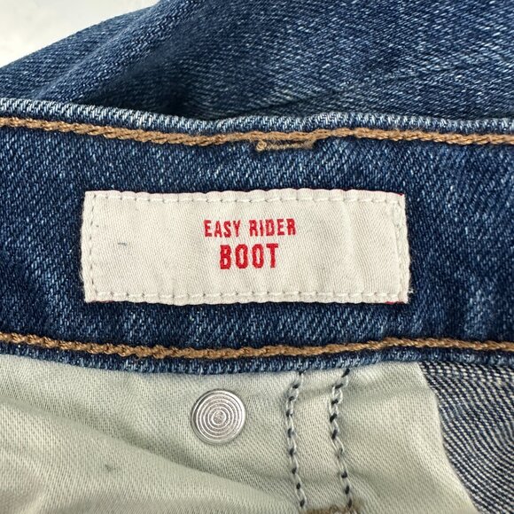 Lucky Brand Easy Rider Boot Raw Hem Women's size 14 Dark Wash Blue Denim Jeans - Picture 4 of 6